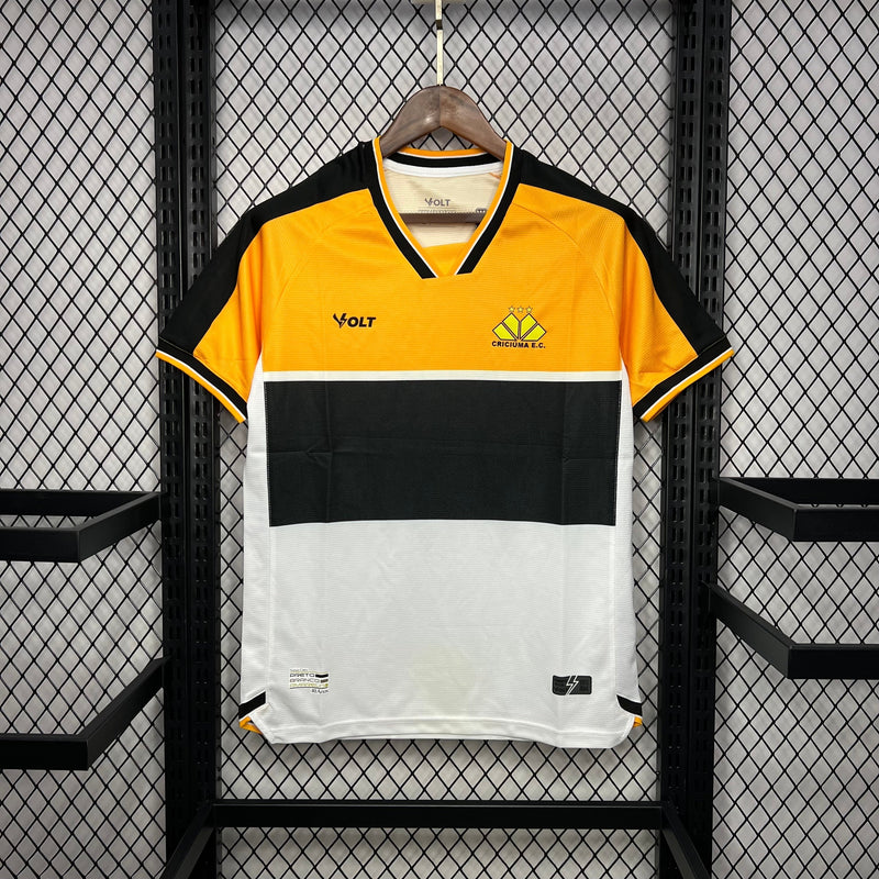 Camisa Criciuma  Home 24/25 - Amarela, Preto e Branco