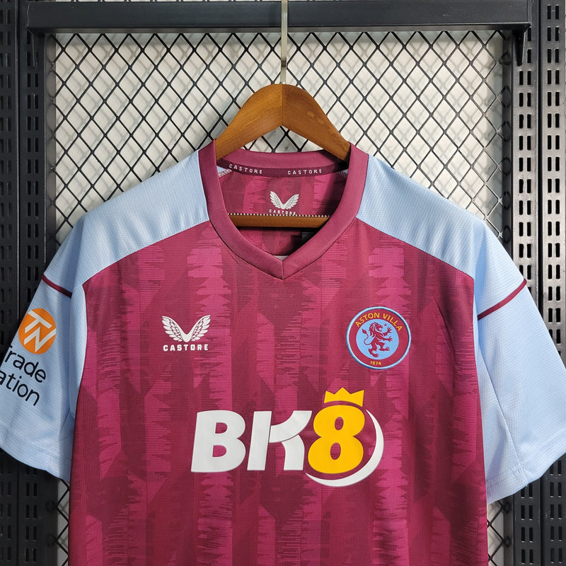 Camisa Aston Villa Home 23/24 Castore Torcedor Masculina - Lançamento