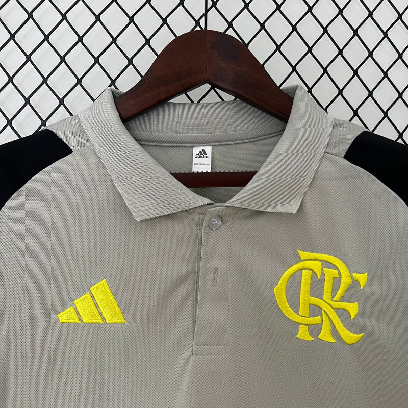 Camisa Flamengo Treino Polo 24/25 - Adidas - Cinza